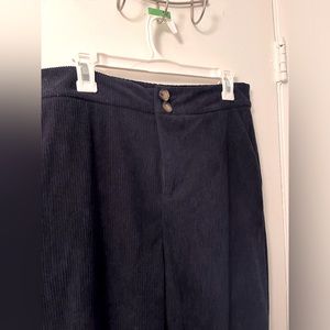 High-waist Navy Corduroy Trousers